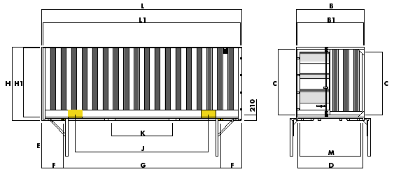 #17705 - Bild: 1 | Stahl – Wechselkoffer | BDF-System 7.450 mm lang, Lagerbehälter mit 2.980 mm Eckhöhe